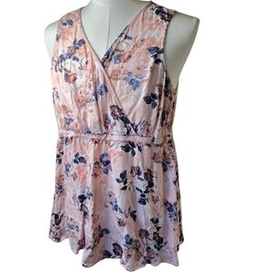 Torrid Pink Floral Sleeveless Wrap Top 2X